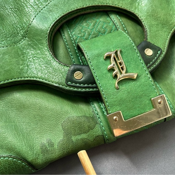 L.A.M.B. Gwen Stefani Clutch Y2K Foldable Leather Bag Stains Read Description - Picture 3 of 16